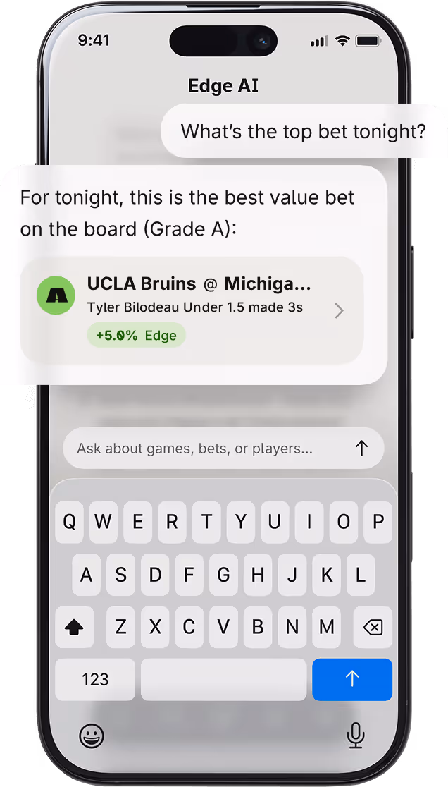 Edge app screen: AI messenger